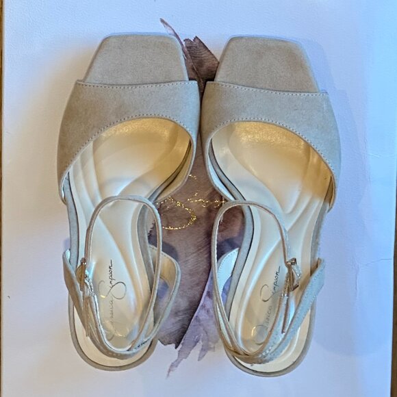 Jessica Simpson Jixte Sculptural Ankle-Wrap Platform Heels (Light Maple) - Picture 7 of 16